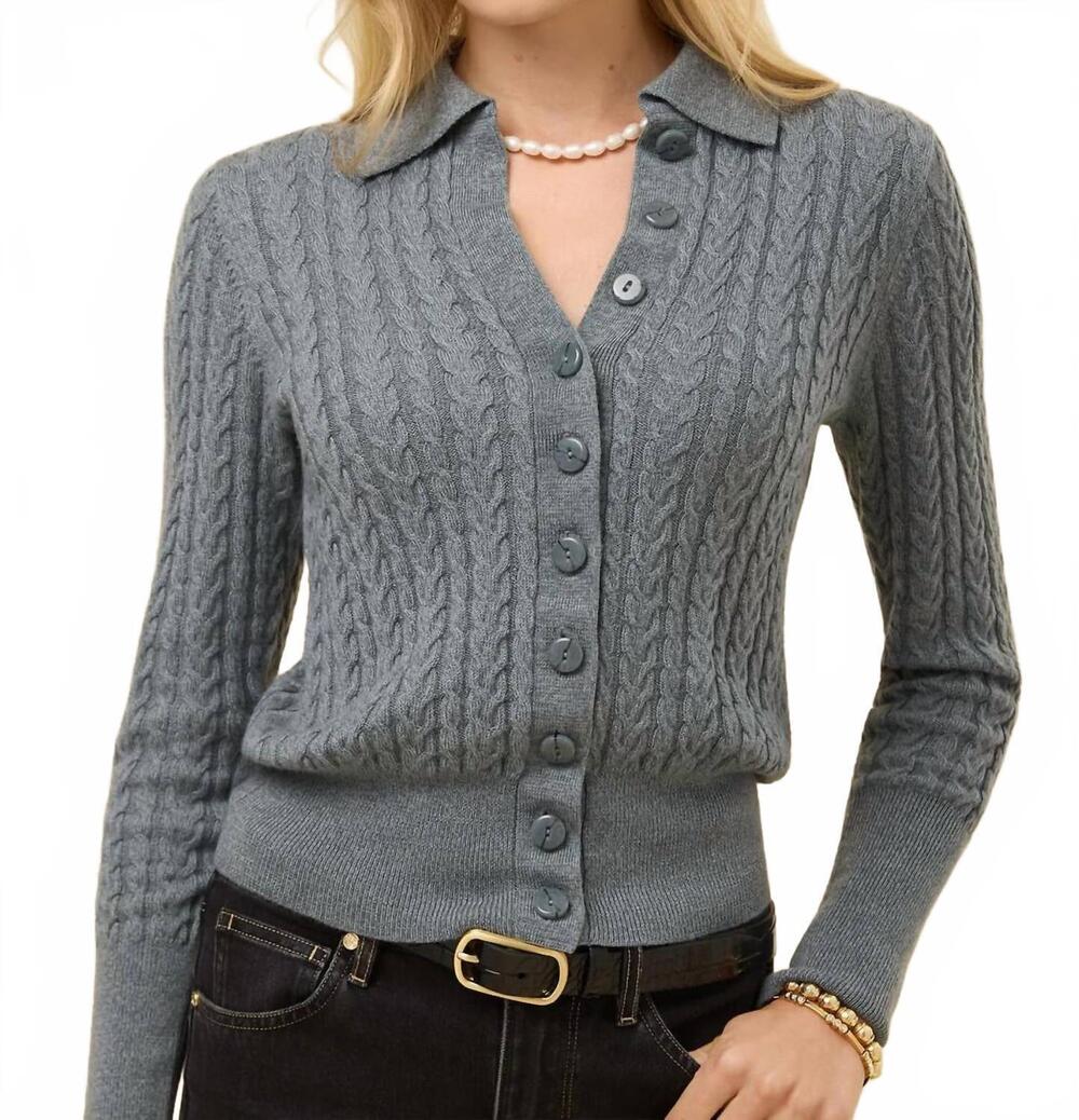 NEW SPARTINA 449 toni collared cardigan in night sky